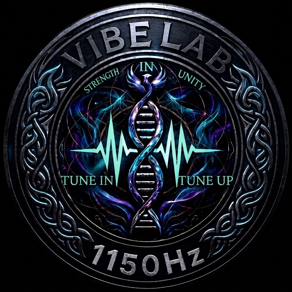Vibe Lab seal. Strength in unity. Tune in. Tune up.